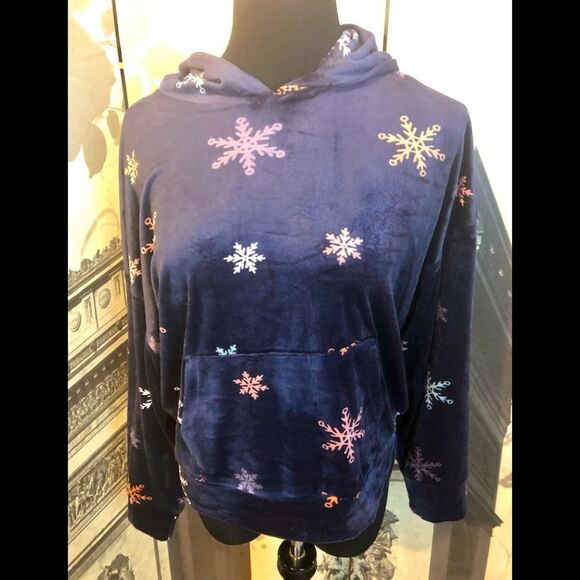 Fun velvet hoodie by Pink Rose in size medium - Picture 1 of 2